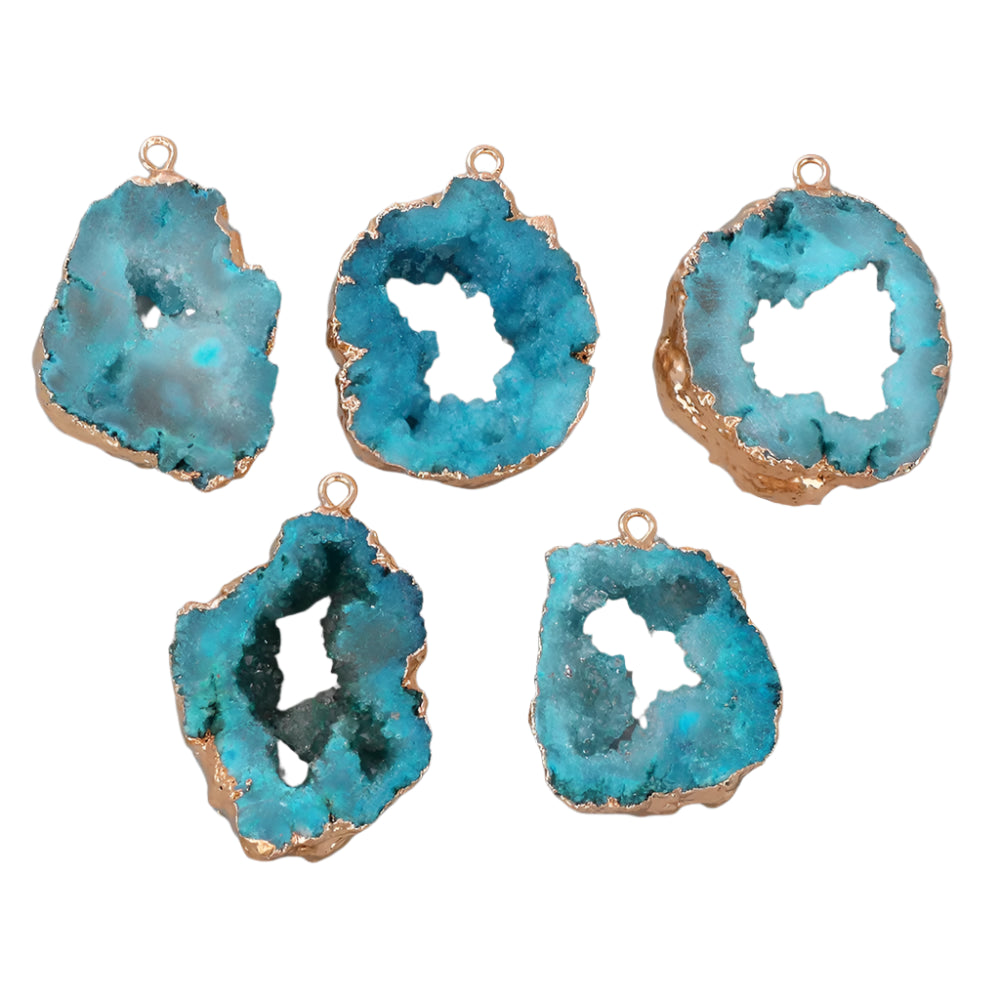 AVERLLA™ Irregular Geode Slice Pendants – Colorful Agate Charms