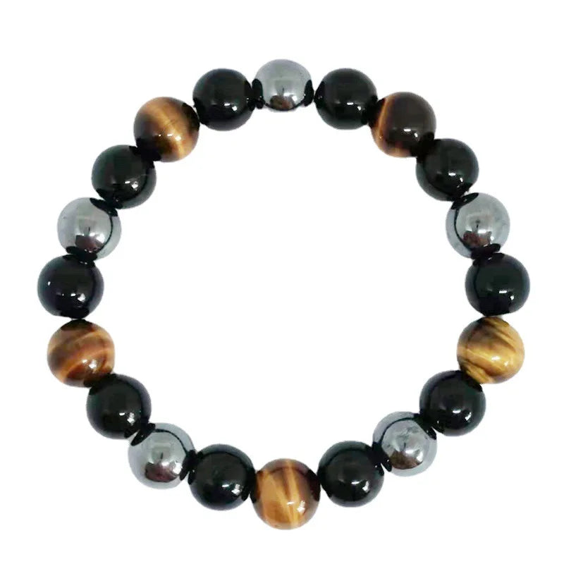 AVERLLA™ Tranquil Shield Black Obsidian & Tiger Eye Bracelet