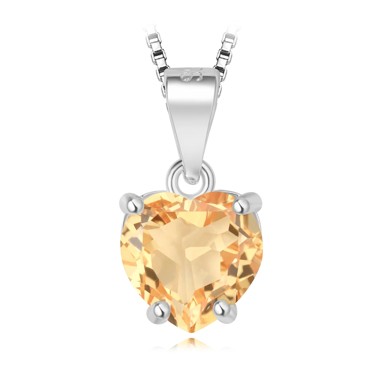 AVERLLA™ Heart 1.57ct Citrine, Sky Blue Topaz, Garnet & Amethyst Birthstone Pendant Necklace in 925 Sterling Silver