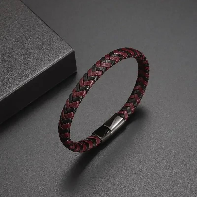 AVERLLA™ Black Magnetic Leather Bracelet