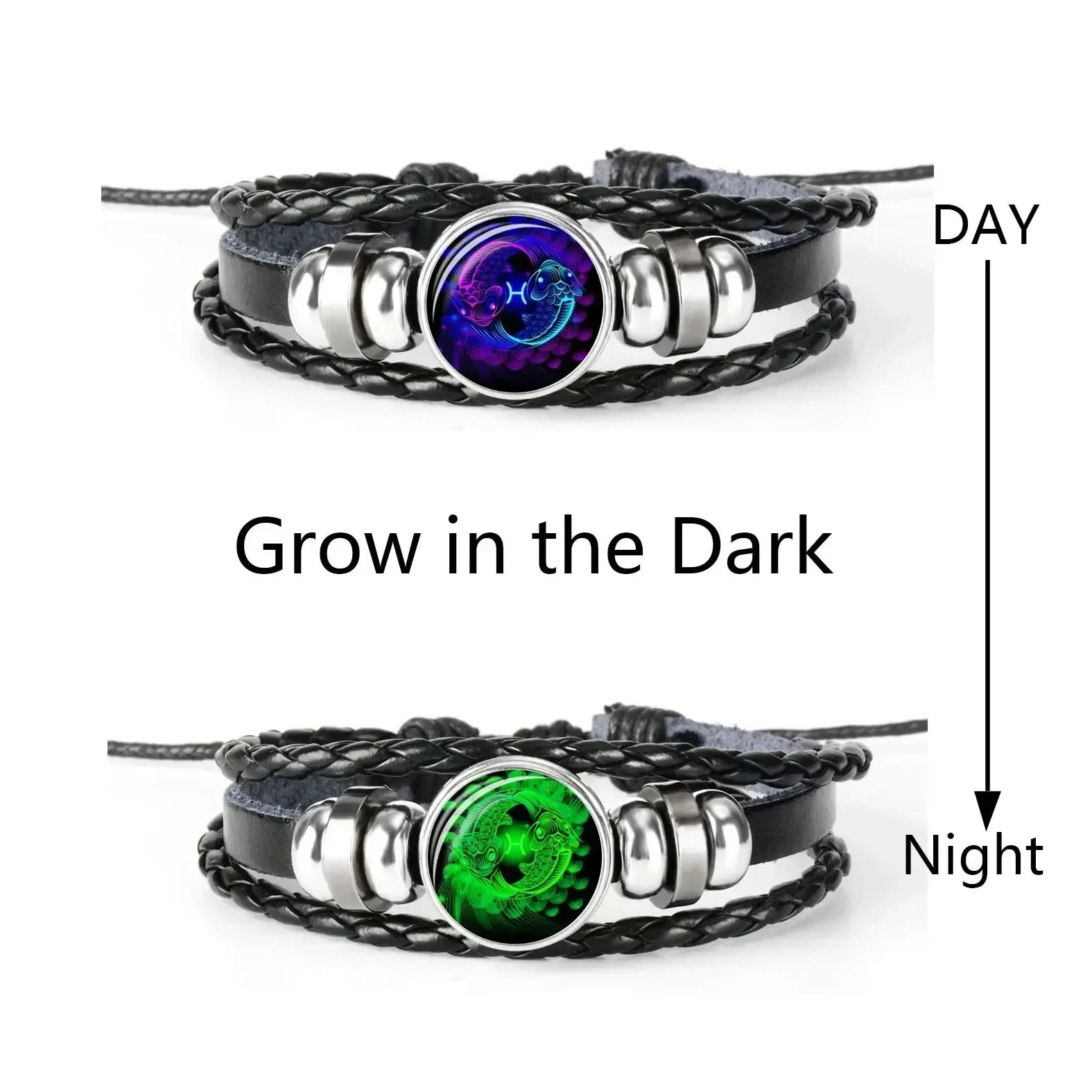 AVERLLA™ Luminous Zodiac Charm Leather Wrap Bracelets