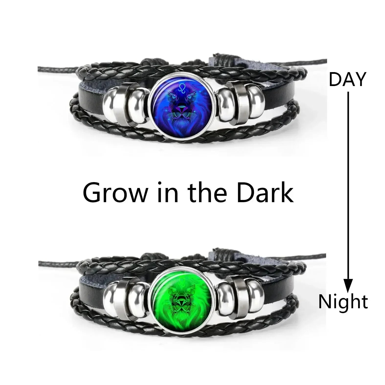 AVERLLA™ Luminous Zodiac Charm Leather Wrap Bracelets