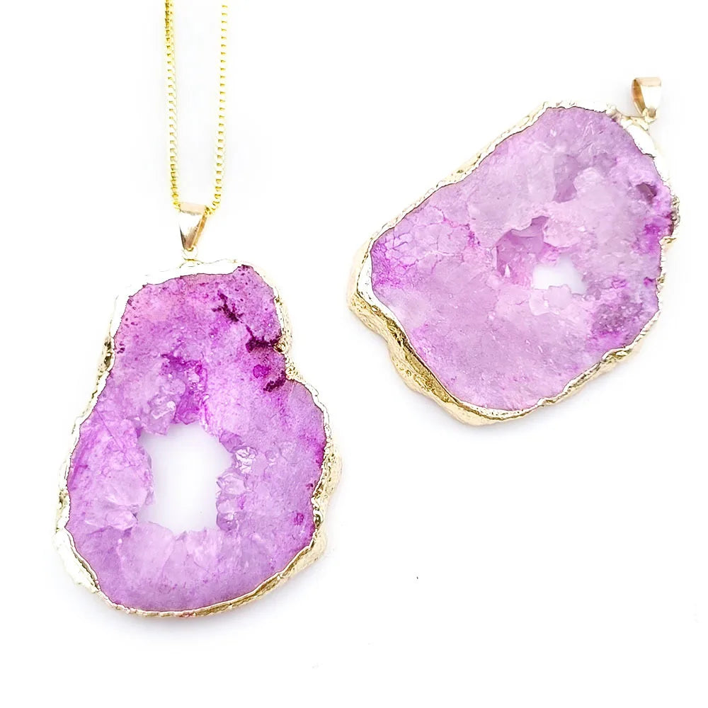 AVERLLA™ Natural Agate Druzy Pendant Necklace