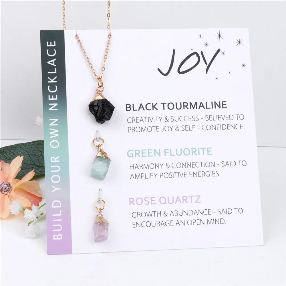 AVERLLA™ Natural Mineral Stone Charm With Interchangeable Pendant Black