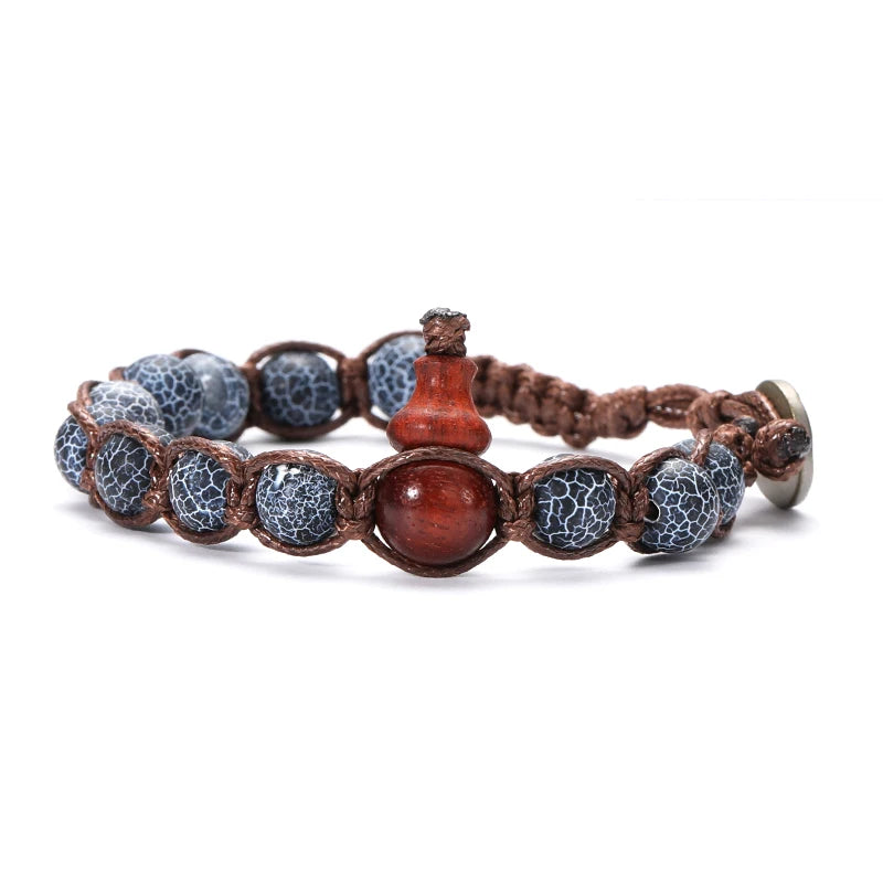 AVERLLA™ Tibetan Buddhism Natural Stone Beads & Red Sandalwood Rosary Bracelet