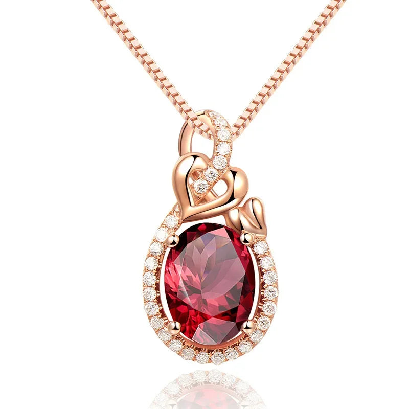 AVERLLA™ Vintage Ruby Zircon Pendant Necklace