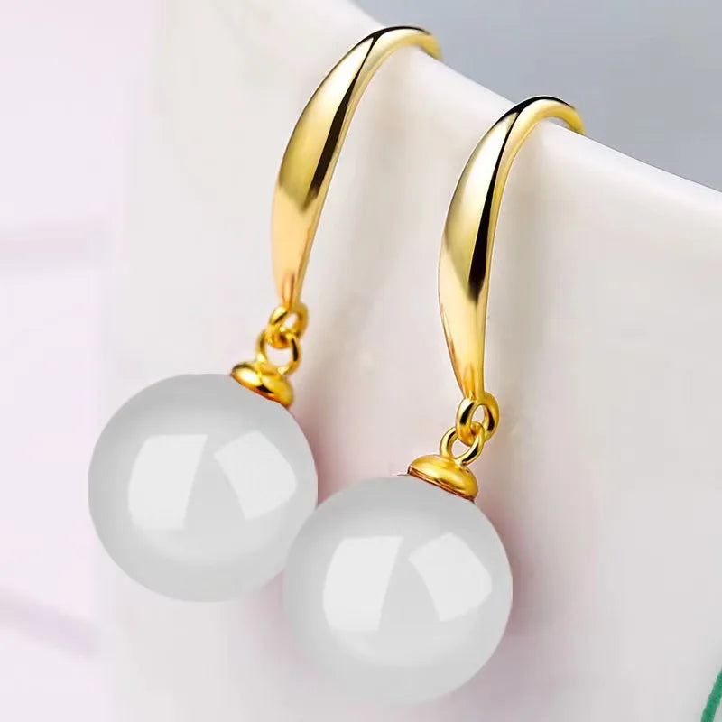 AVERLLA™ Imperial Jade & Pearl Stud Earrings