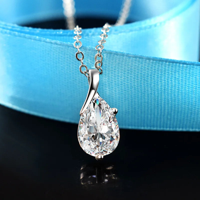 AVERLLA™ Angel’s Tears Crystal Red Pendant Necklace in 925 Sterling Silver