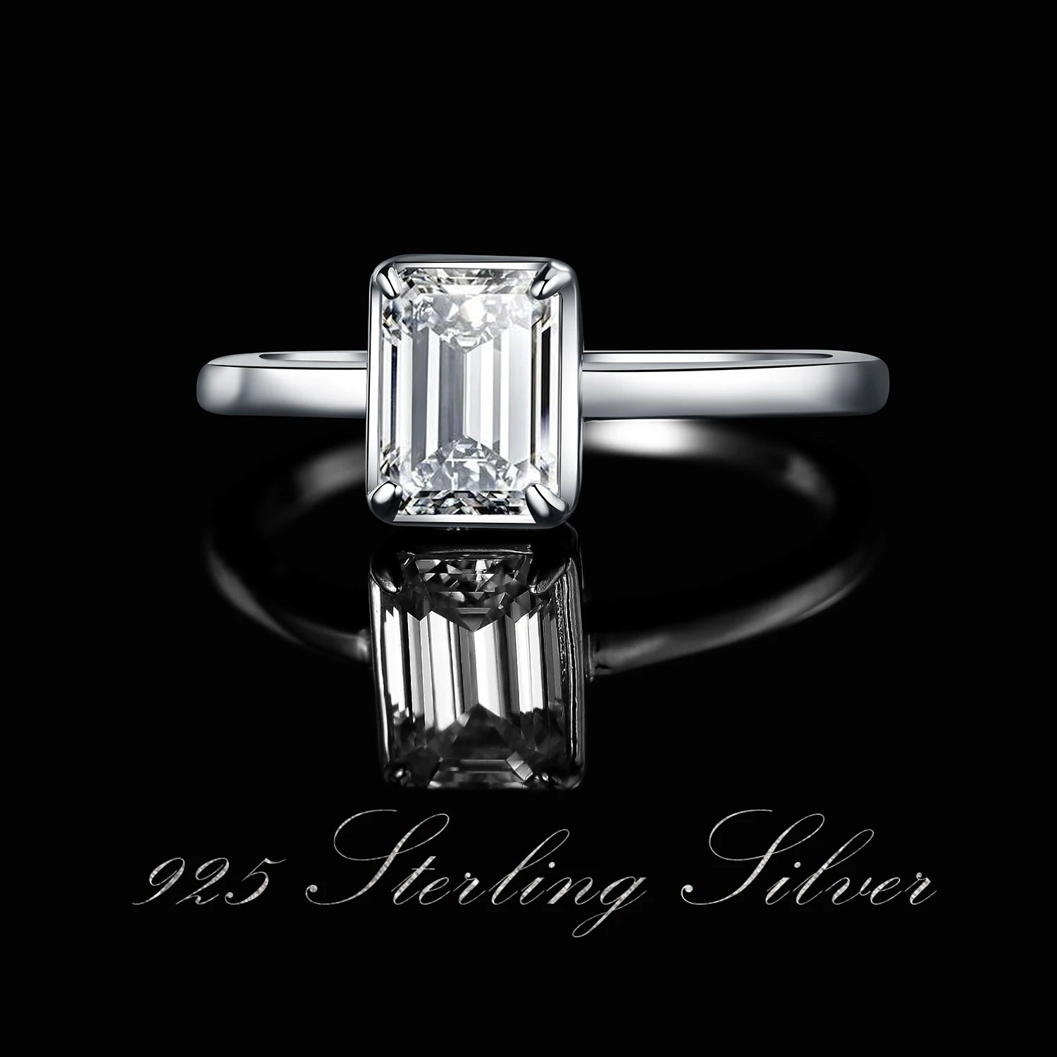 AVERLLA™ Moissanite 1ct Emerald Cut Solitaire Ring