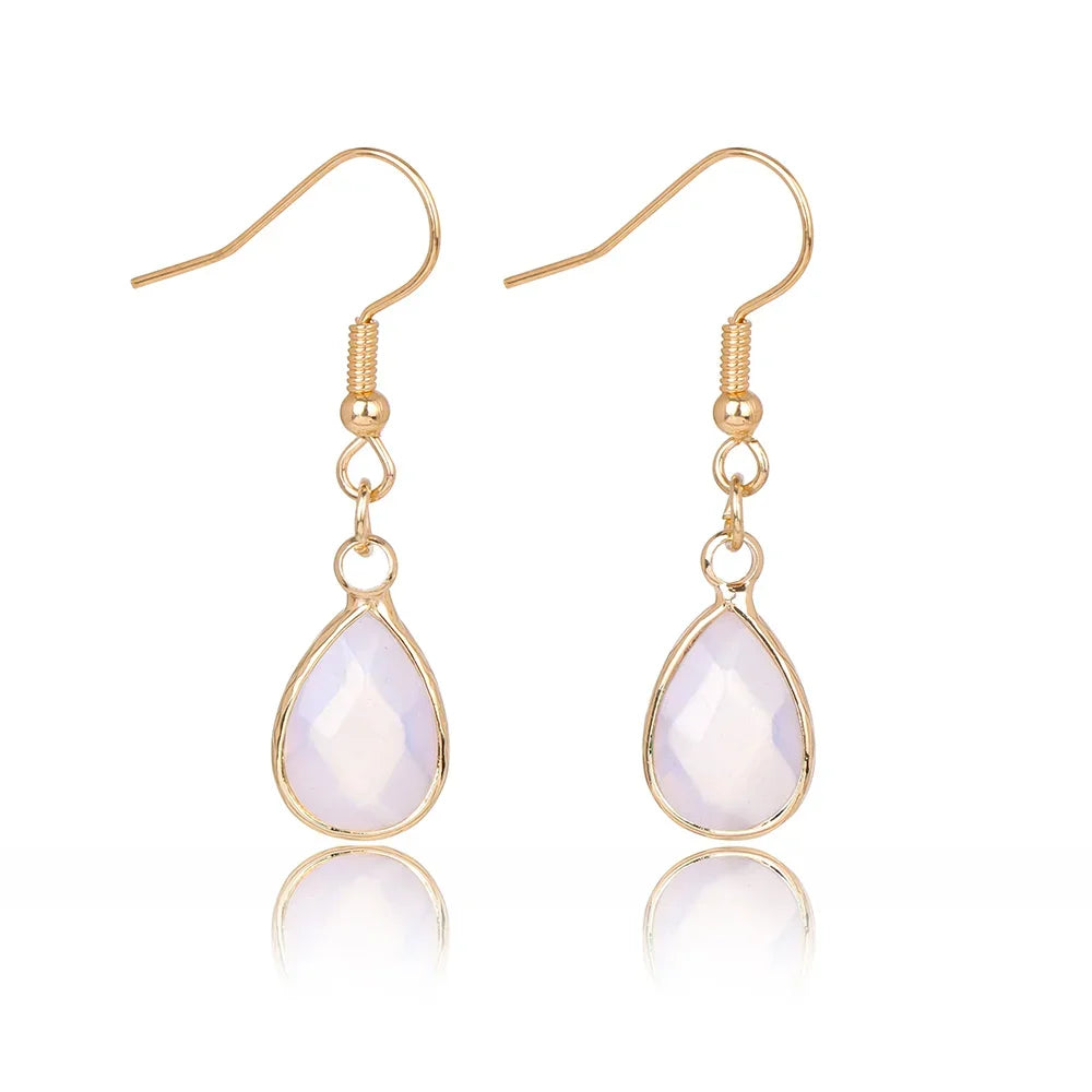 AVERLLA™ Natural Tear Drop Stone Earrings – Lapis Lazuli & Quartz