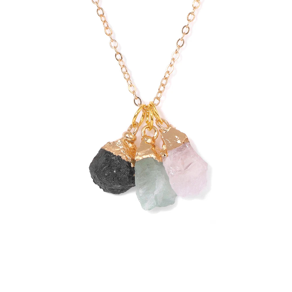 AVERLLA™ Natural Mineral Stone Charm With Interchangeable Pendant Black