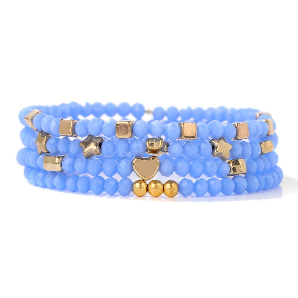 AVERLLA™  4pcs Natural Stone Beaded Bracelets