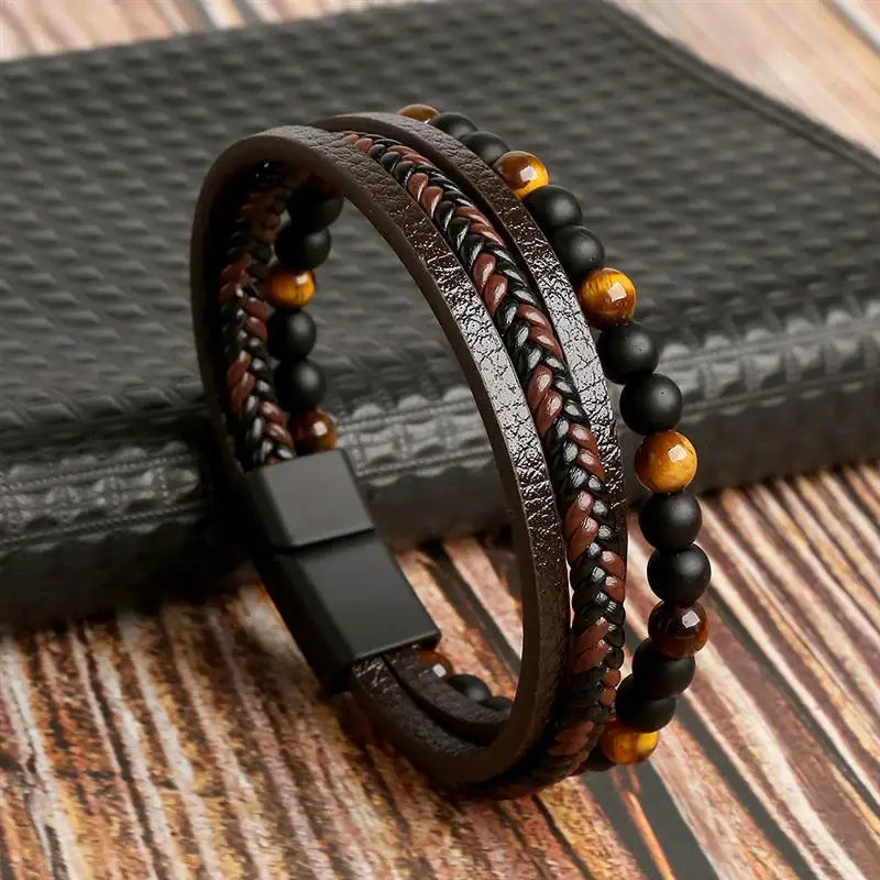 AVERLLA™ Cross Braided Leather Bracelet