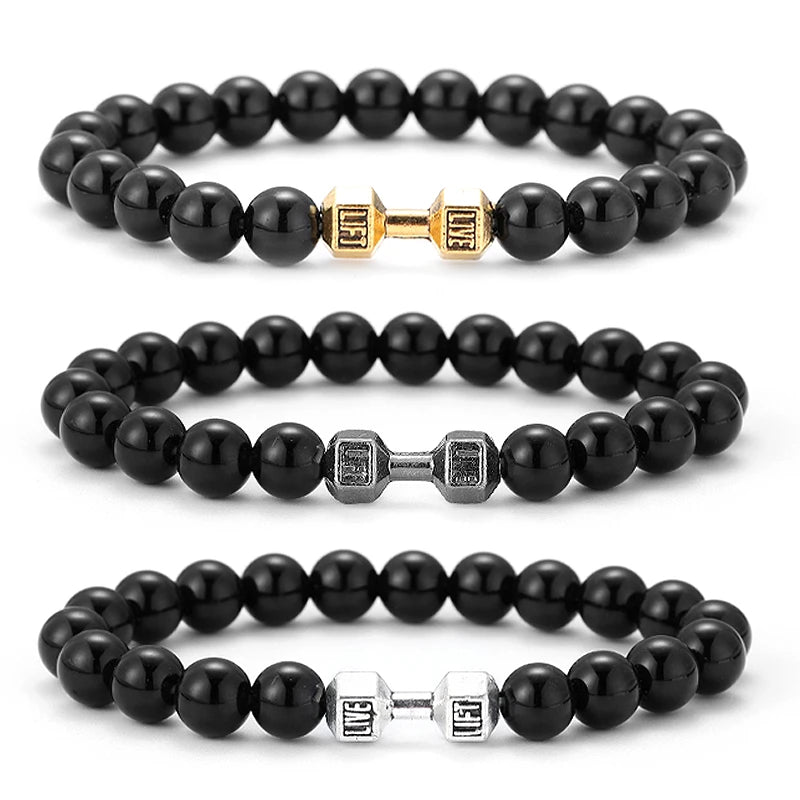 AVERLLA™ Lava Power Volcanic Stone Dumbbell Bracelet