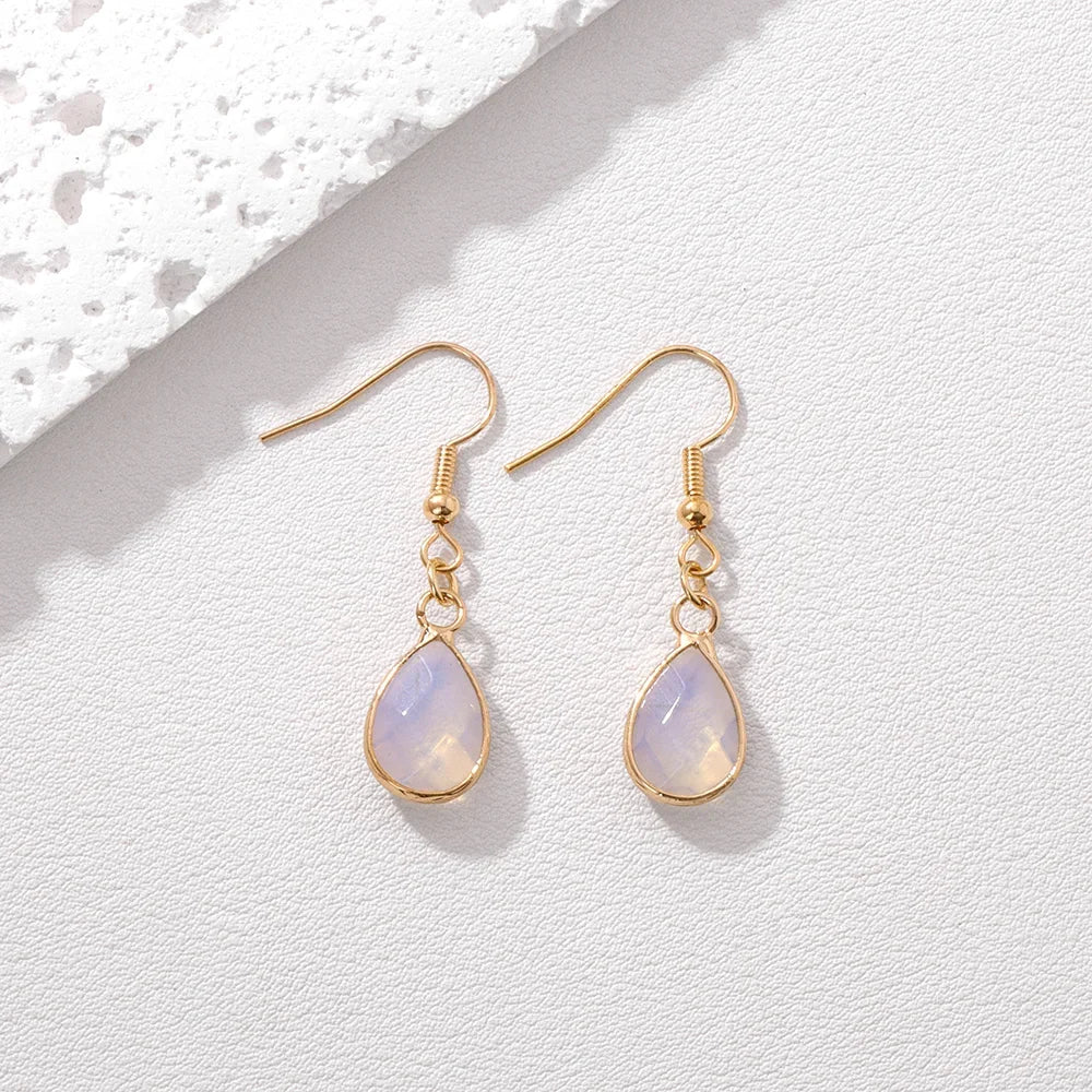 AVERLLA™ Natural Tear Drop Stone Earrings – Lapis Lazuli & Quartz