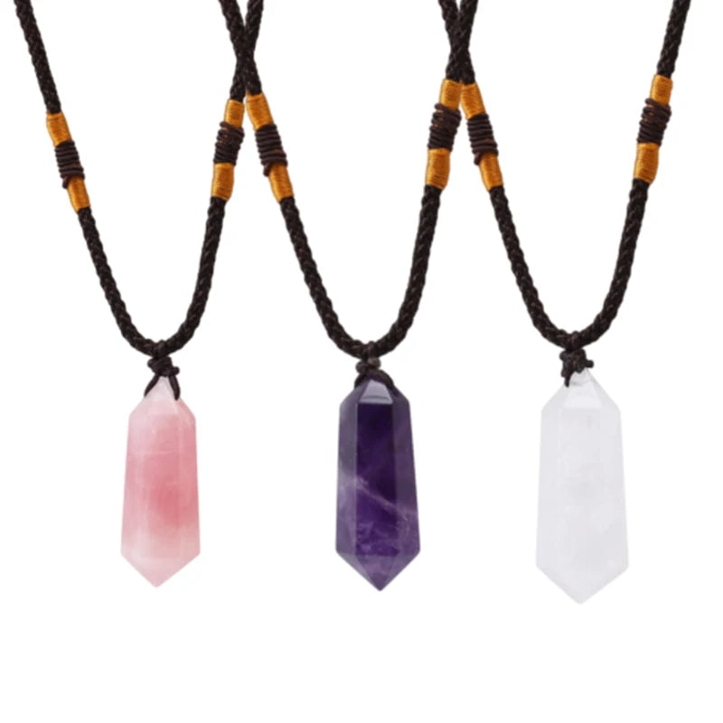 AVERLLA™ Healing Hexagonal Prism Crystal Double Point Necklace