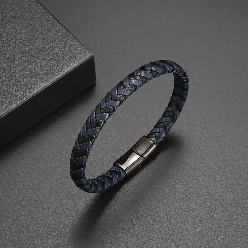 AVERLLA™ Black Magnetic Leather Bracelet