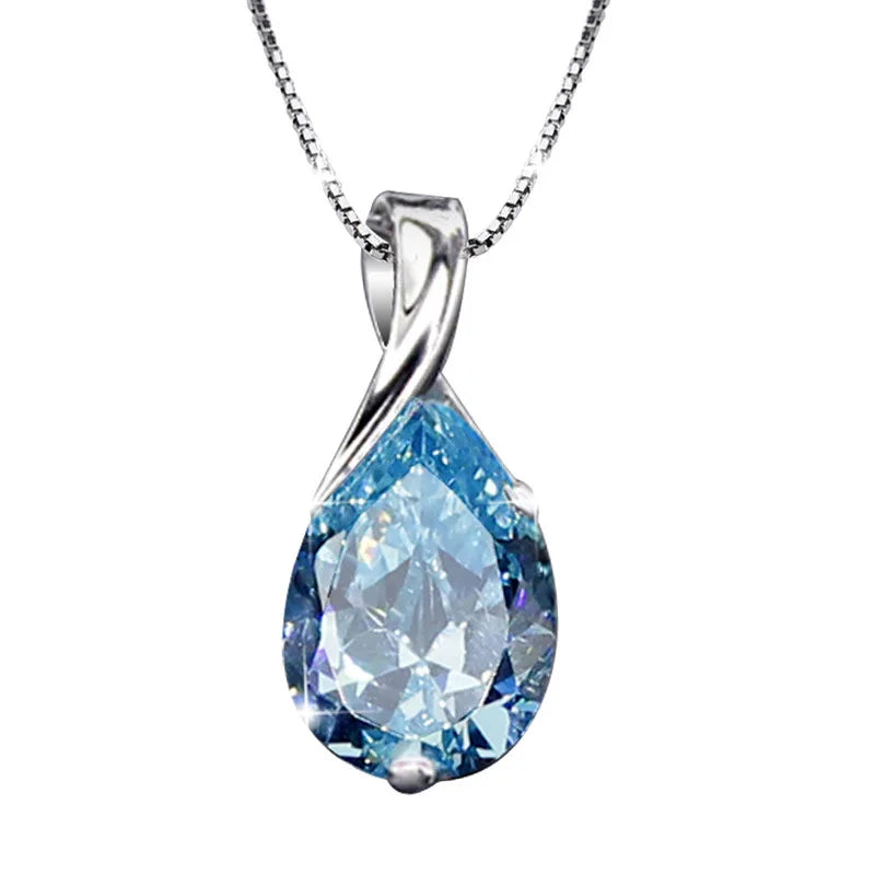 AVERLLA™ Angel’s Tears Crystal Red Pendant Necklace in 925 Sterling Silver