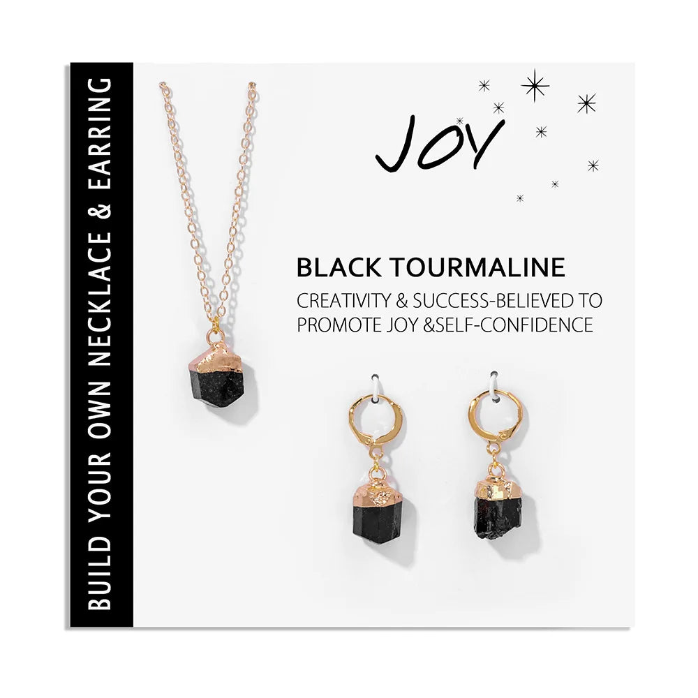 AVERLLA™ Natural Mineral Stone Charm With Interchangeable Pendant Black