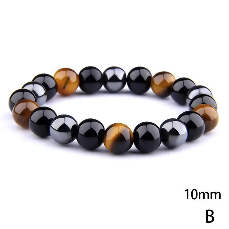 AVERLLA™ Tranquil Shield Black Obsidian & Tiger Eye Bracelet