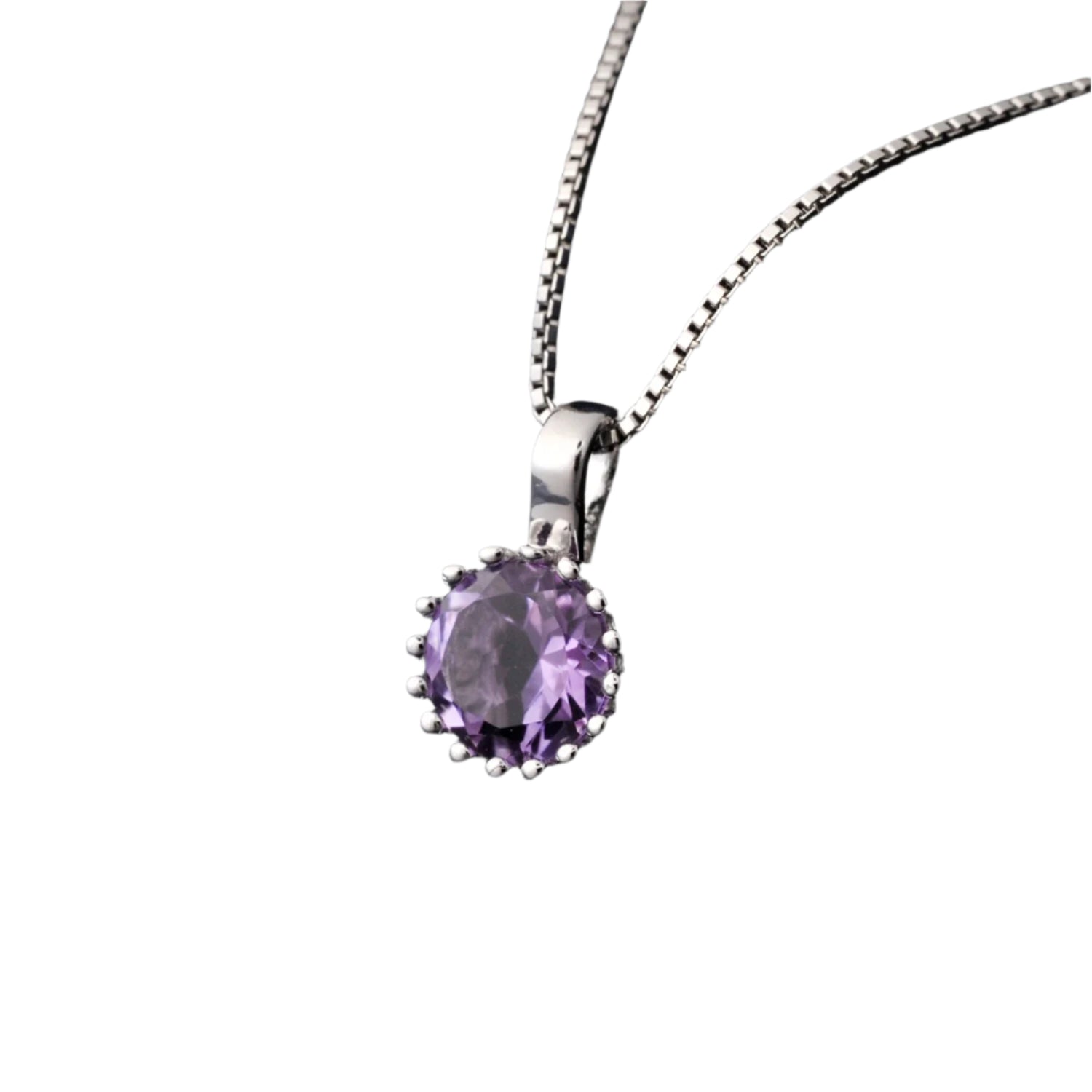 AVERLLA™ Amethyst Pendant Necklace in 925 Sterling Silver for Women