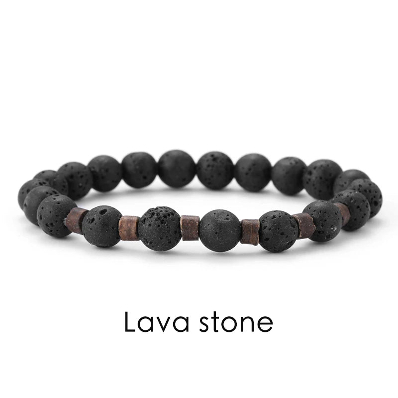 AVERLLA™ Volcanic Rock Beaded Bracelet with Tibetan Buddha