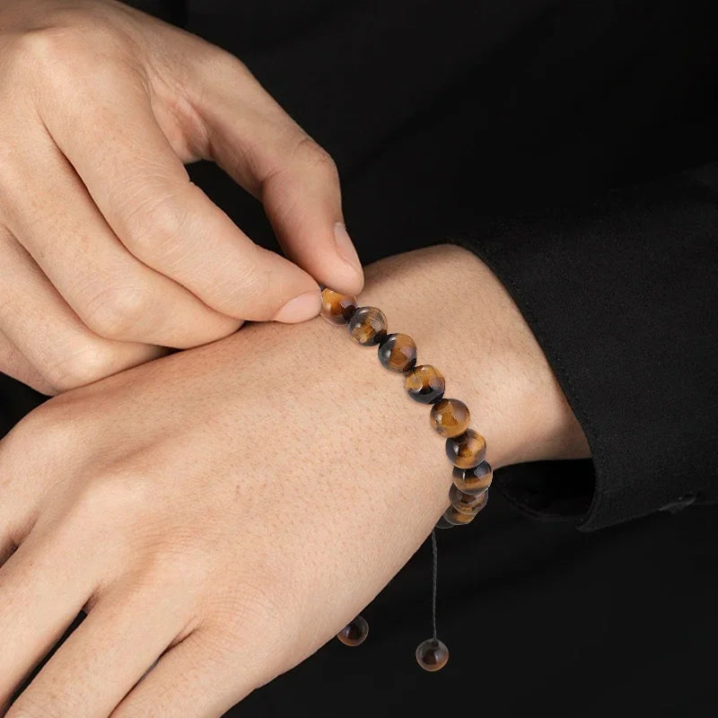 AVERLLA™ Healing Lava Stone & Tiger Eye Beads Adjustable Bracelet