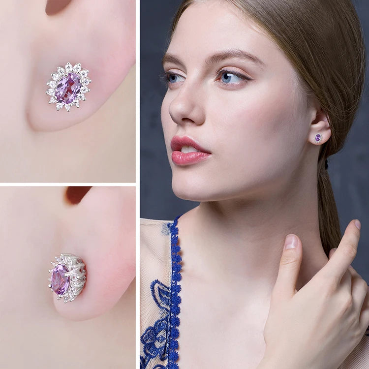 AVERLLA™ Sapphire & Ruby Princess Diana Stud Earrings