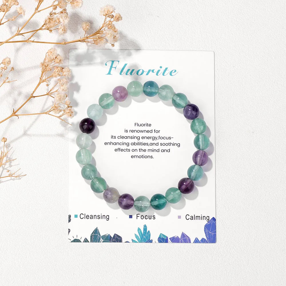 AVERLLA™   8mm Apatite Amethysts Carnelian Natural Stone Beaded Bracelets