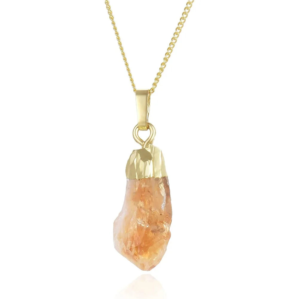 AVERLLA™ Natural Raw Citrine Pendant Irregular Healing Crystal