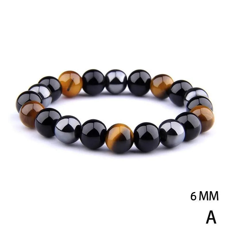 AVERLLA™ Tranquil Shield Black Obsidian & Tiger Eye Bracelet