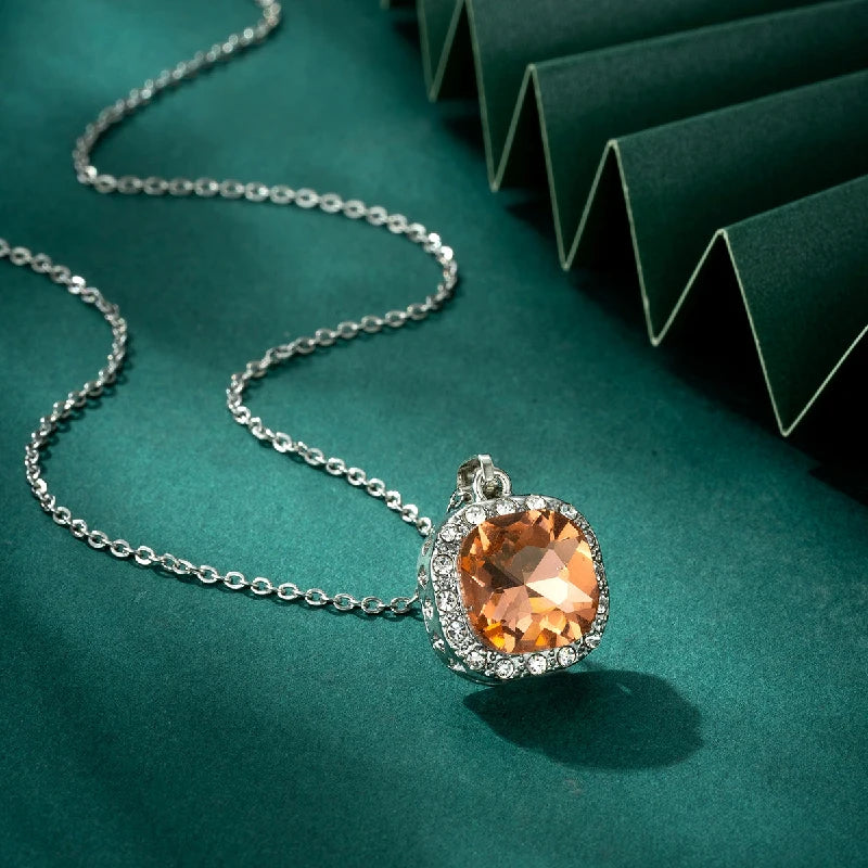 AVERLLA™ Zircon Pendant Silver Necklace