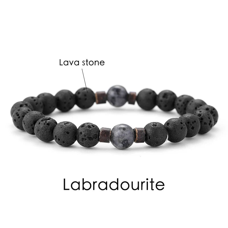 AVERLLA™ Volcanic Rock Beaded Bracelet with Tibetan Buddha