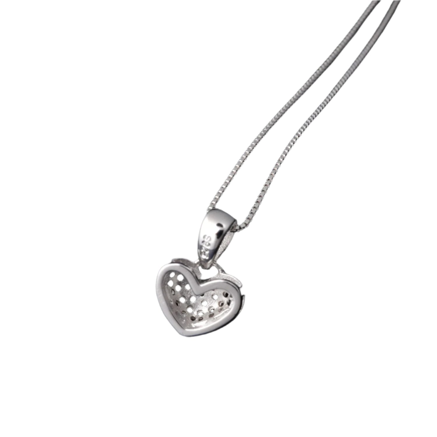 AVERLLA™ Heart Natural Black Spinel Pendant Necklace in 925 Sterling Silver for Women