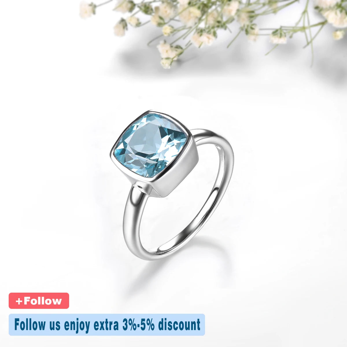 AVERLLA™ Radiant Sky Blue Topaz Sterling Silver Ring