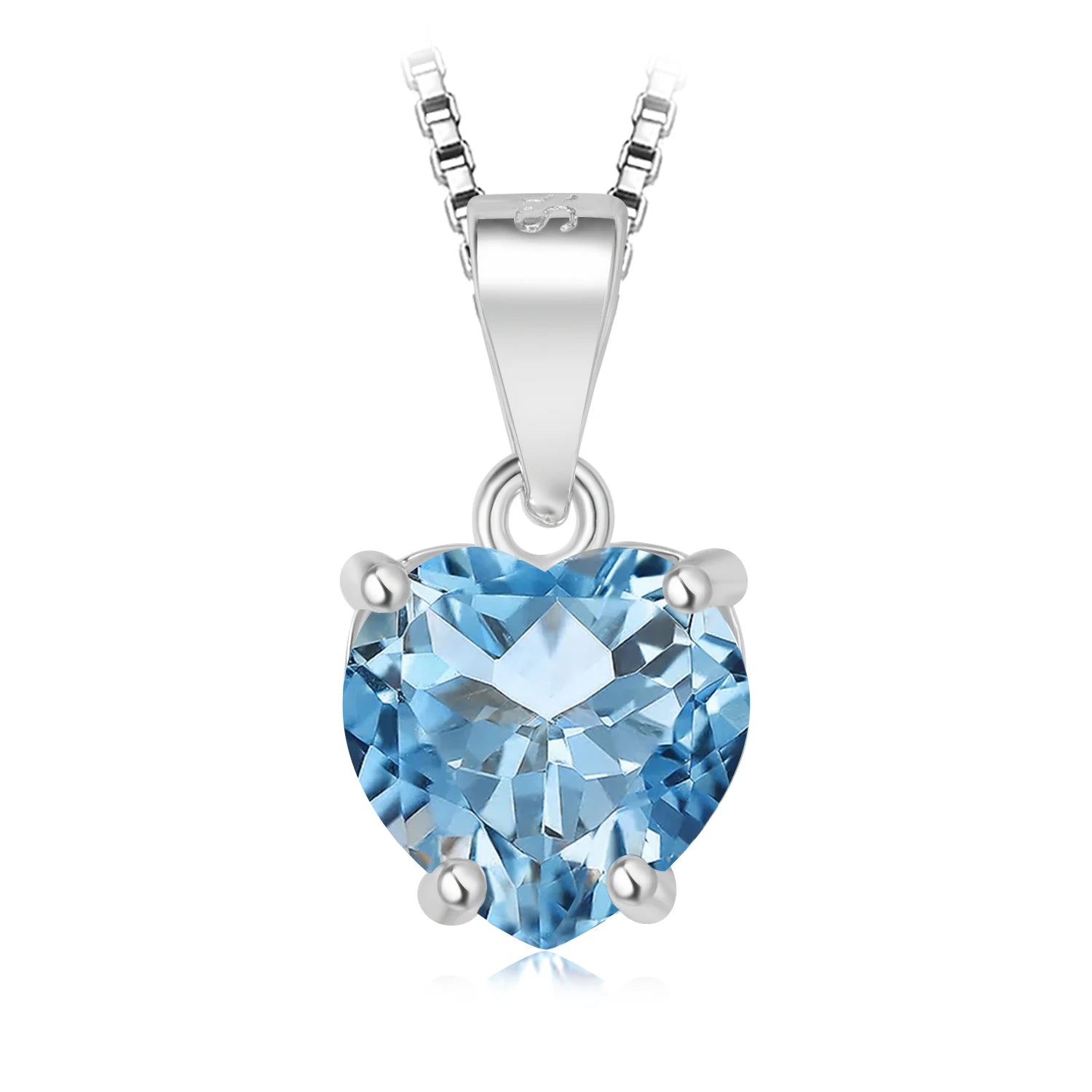 AVERLLA™ Heart 1.57ct Citrine, Sky Blue Topaz, Garnet & Amethyst Birthstone Pendant Necklace in 925 Sterling Silver