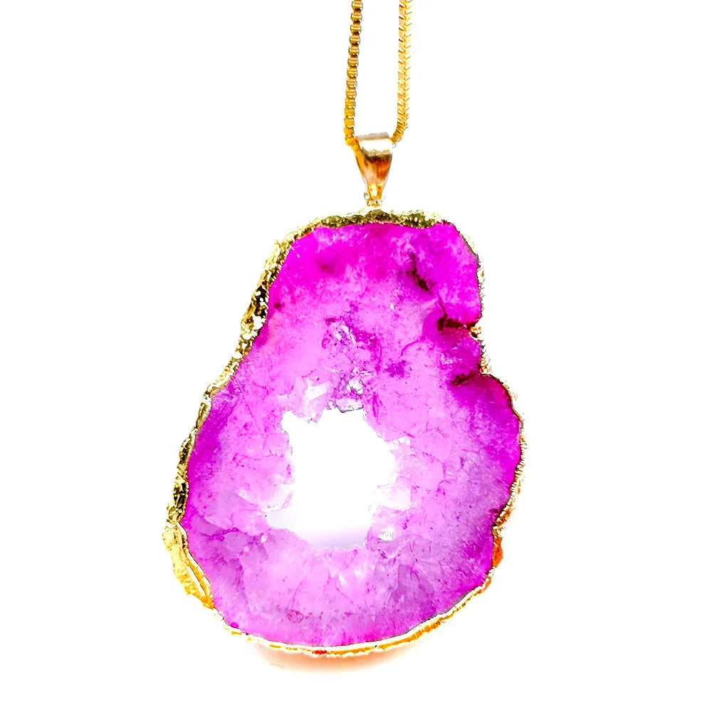 AVERLLA™ Natural Agate Druzy Pendant Necklace