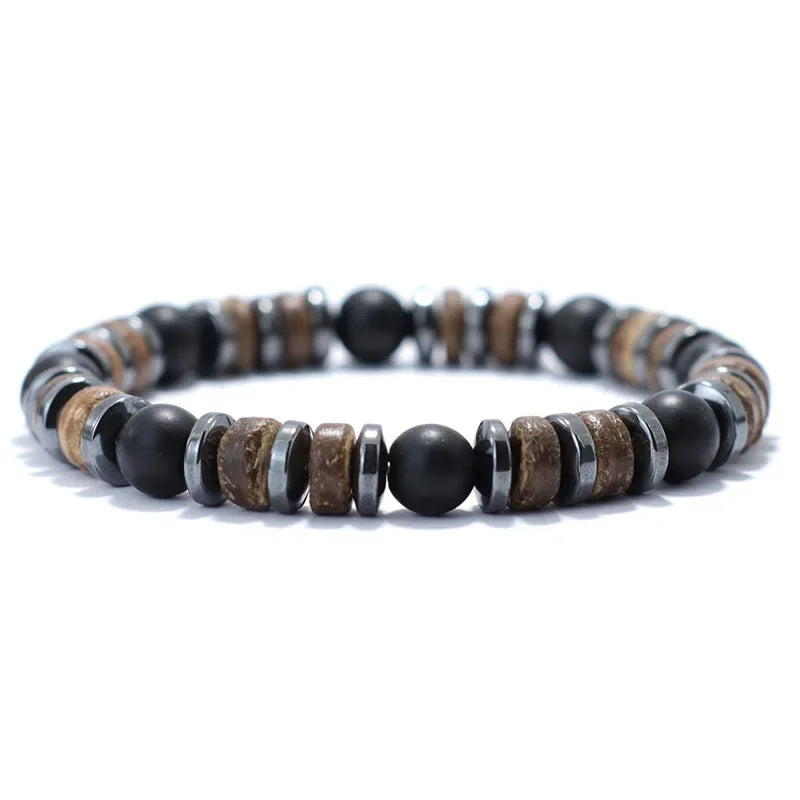 AVERLLA™ Vintage Men’s Natural Stone & Wooden Bracelet