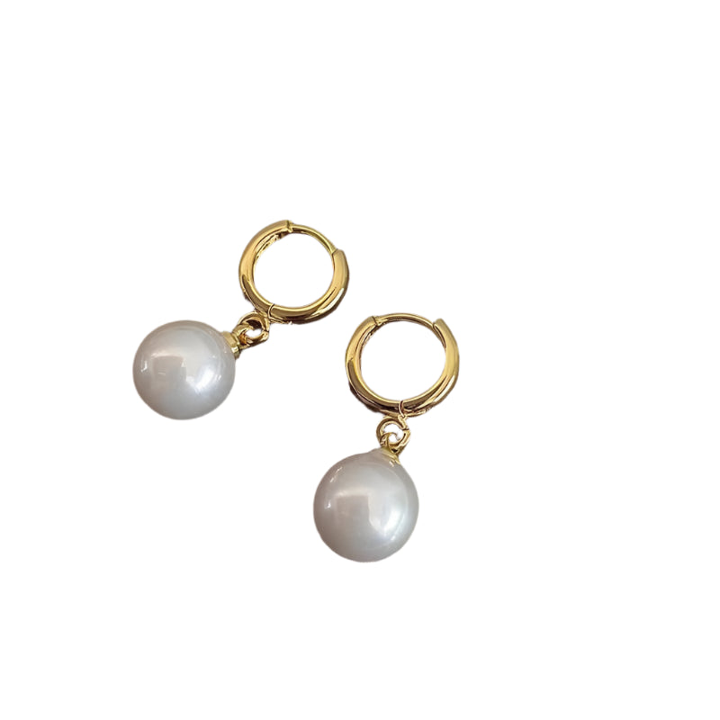 AVERLLA™ Stainless Steel Fashion Pearl Drop Earrings with Buckle & Round Hoop Design for Women