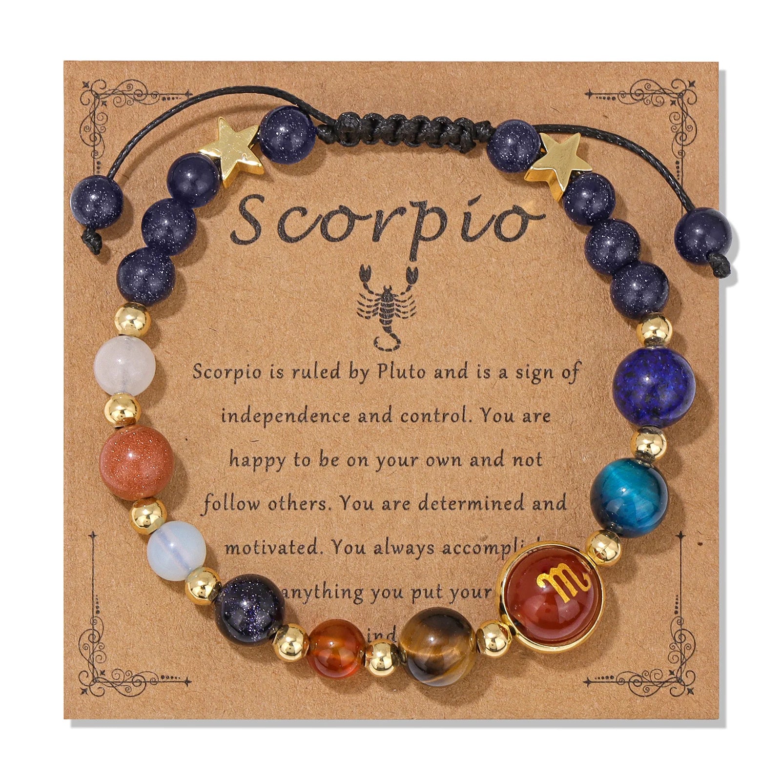 AVERLLA™ Zodiac Natural Stone Charm Bracelet