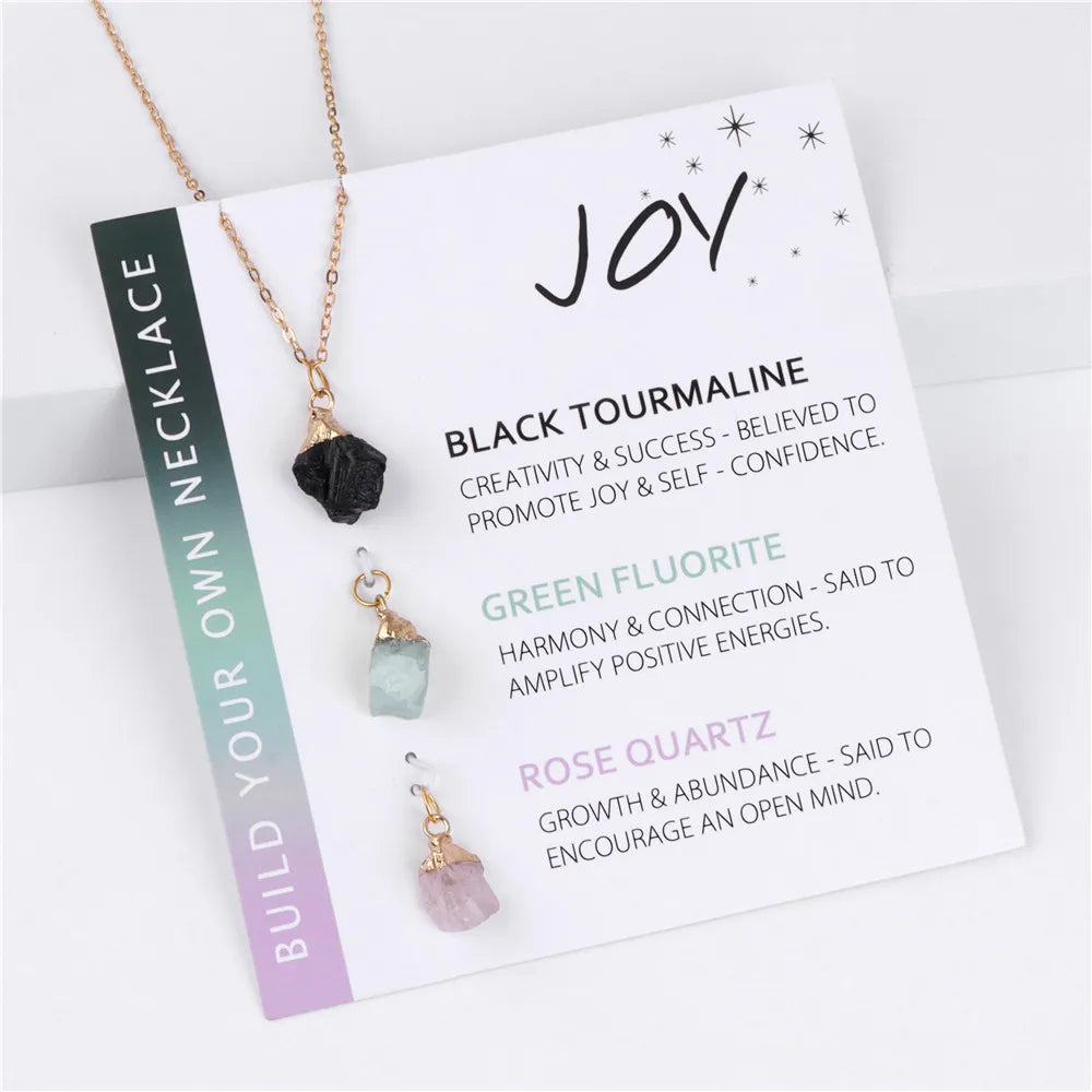 AVERLLA™ Natural Mineral Stone Charm With Interchangeable Pendant Black