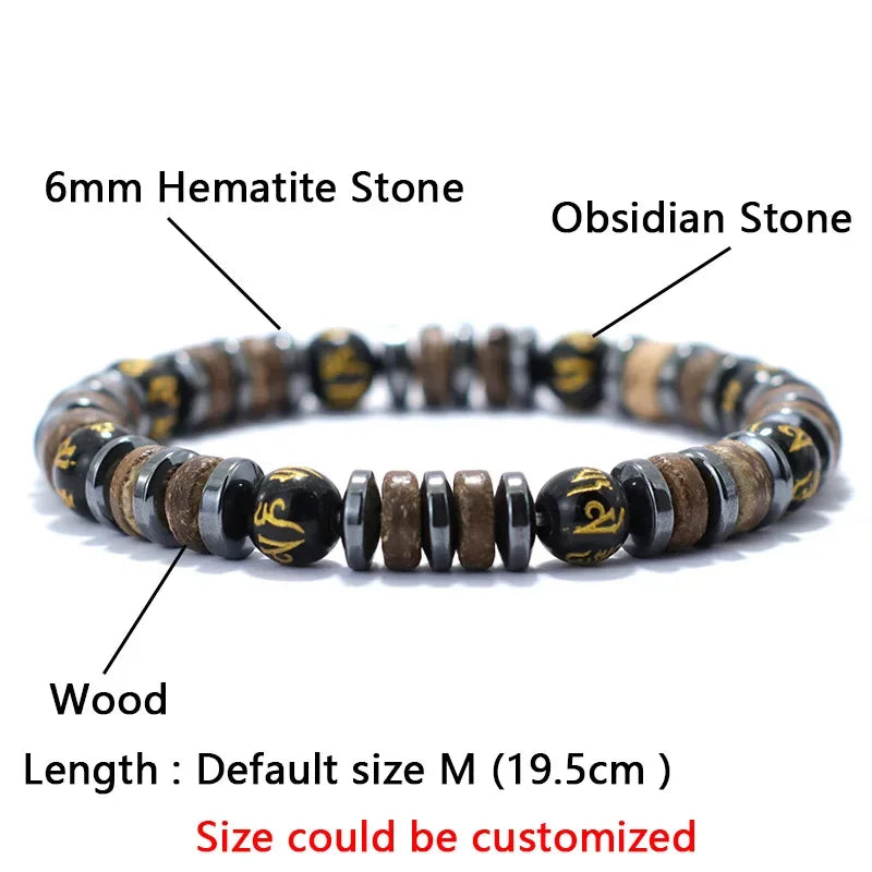 AVERLLA™ Vintage Men’s Natural Stone & Wooden Bracelet