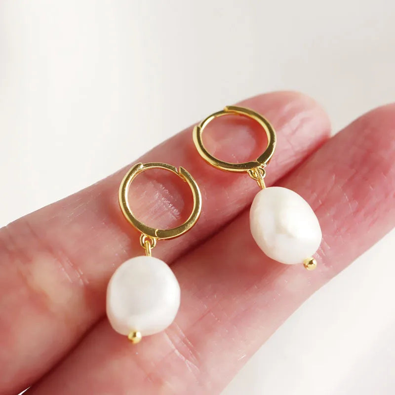 AVERLLA™ Baroque Pearl Sterling Silver Hoop Earrings