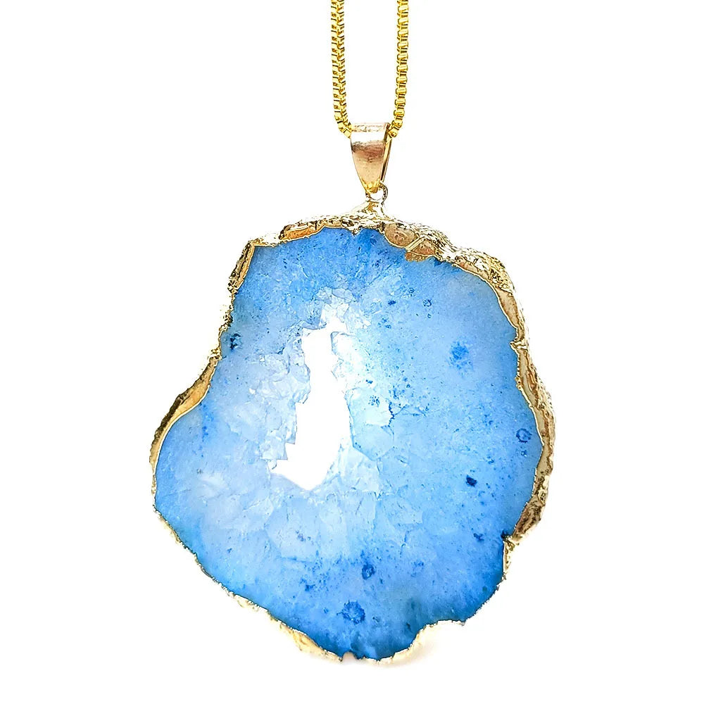 AVERLLA™ Natural Agate Druzy Pendant Necklace