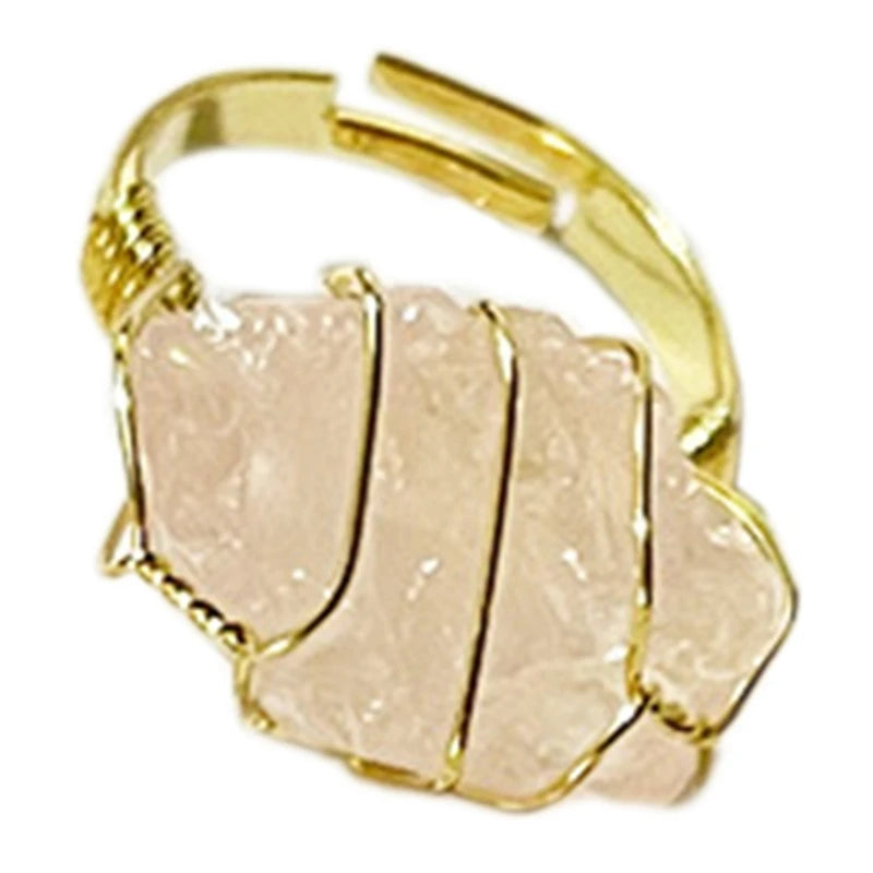 AVERLLA™ Natural Crystal Rings – Adjustable Copper Wrap