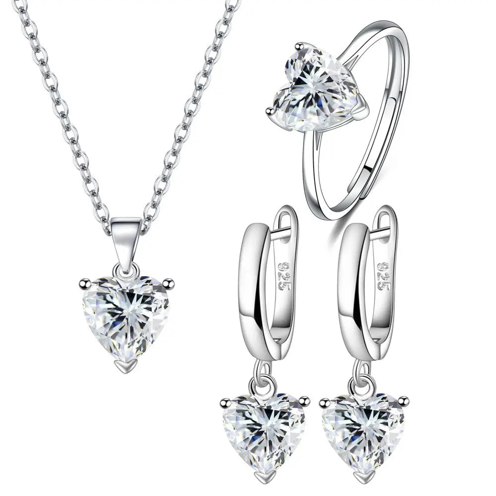 AVERRLA™ Eternal Heart 925 Sterling Silver Jewelry Set