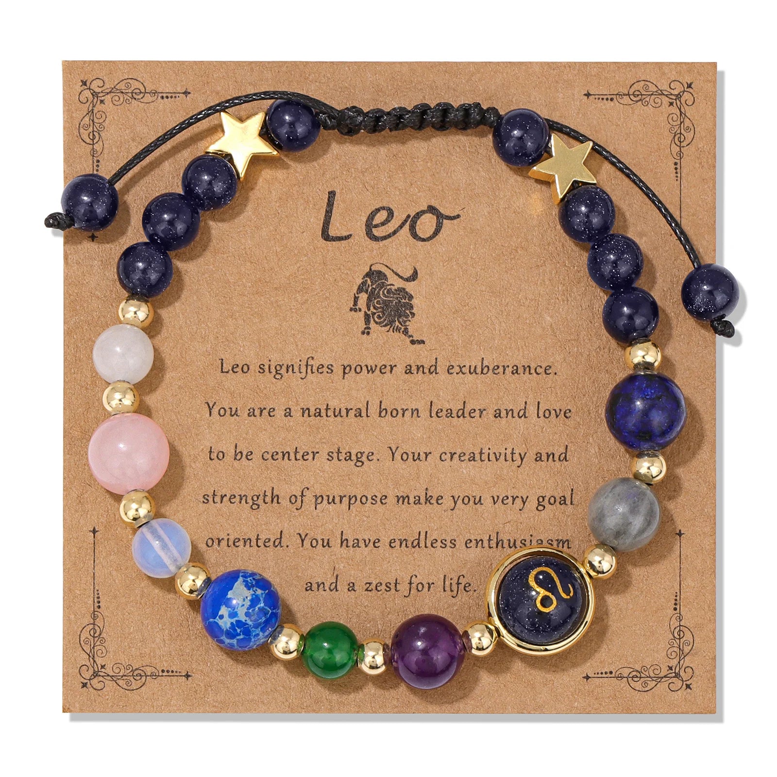 AVERLLA™ Zodiac Natural Stone Charm Bracelet