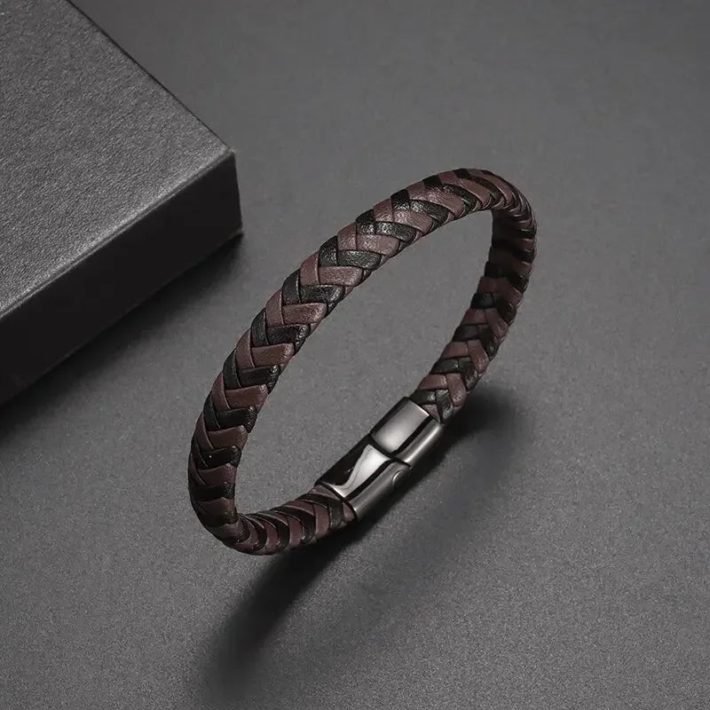 AVERLLA™ Black Magnetic Leather Bracelet