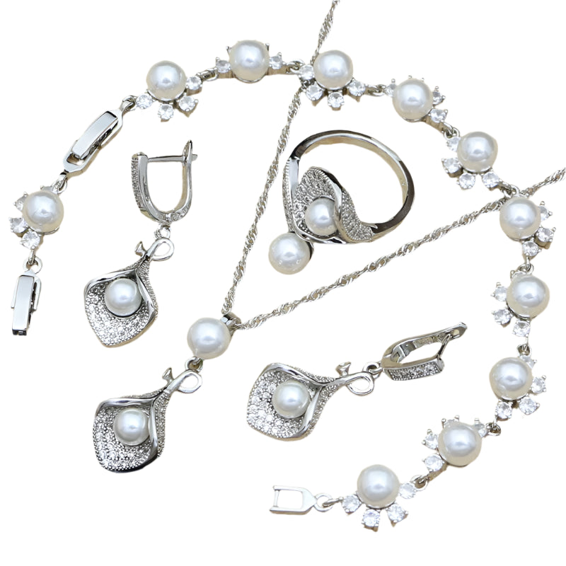 AVERLLA™ Black Pearl Bridal Jewelry Set