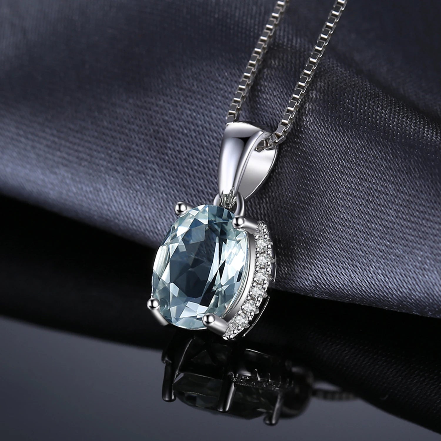 AVERLLA™ Radiant Oval 1.7ct Natural Green Amethyst Pendant Necklace